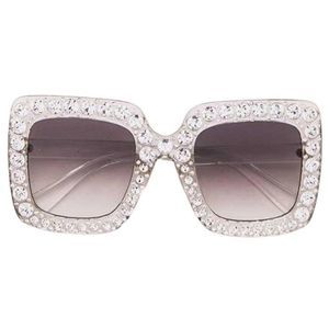 NEW Clear Oversized Square Crystal Sunglasses